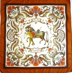 Vintage Hermes Silk Scarf Cheval Turc Vauzelles 1969