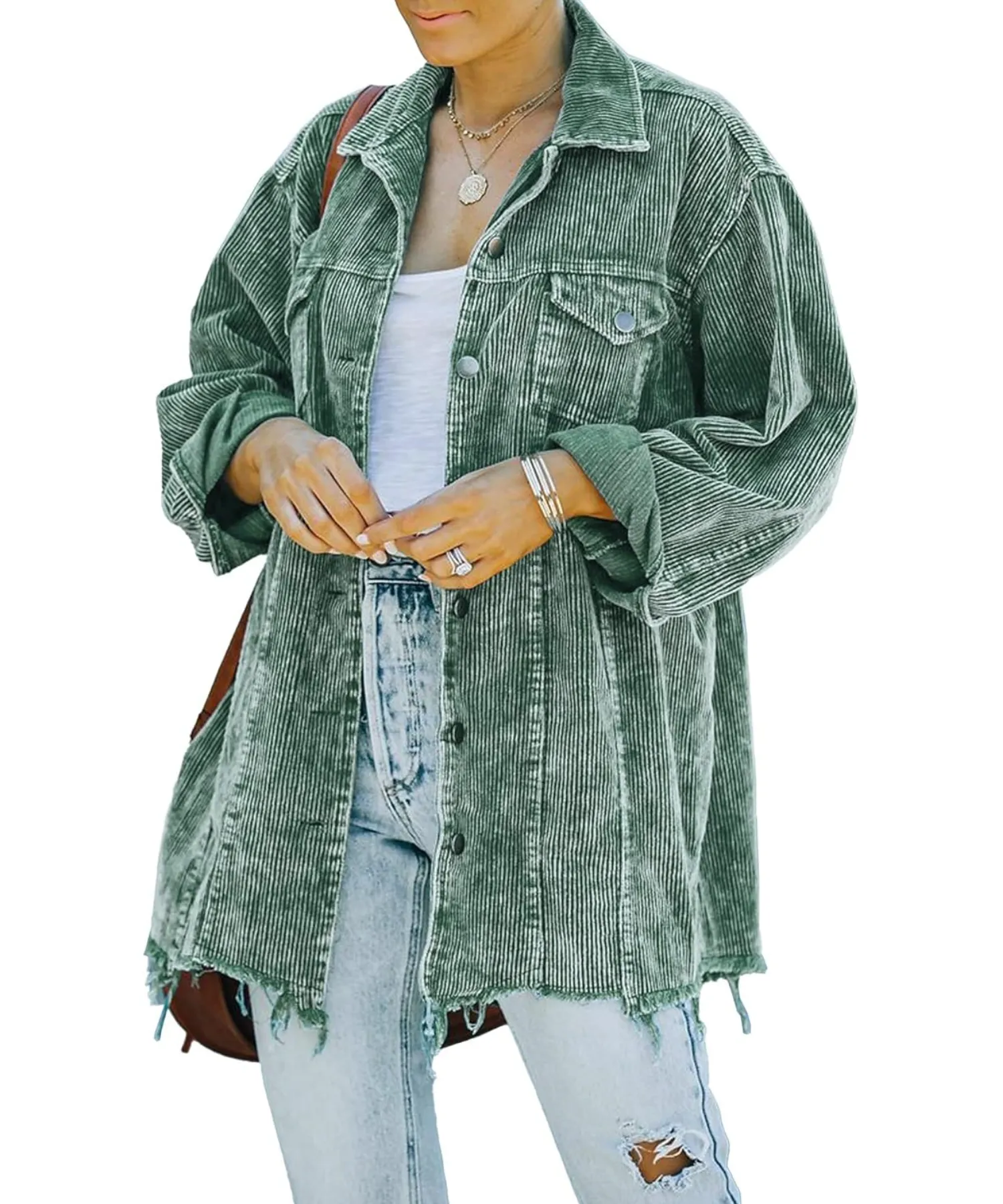 Women's Oversized Button Down Corduroy Jacket (Buy 2 Free Shipping)