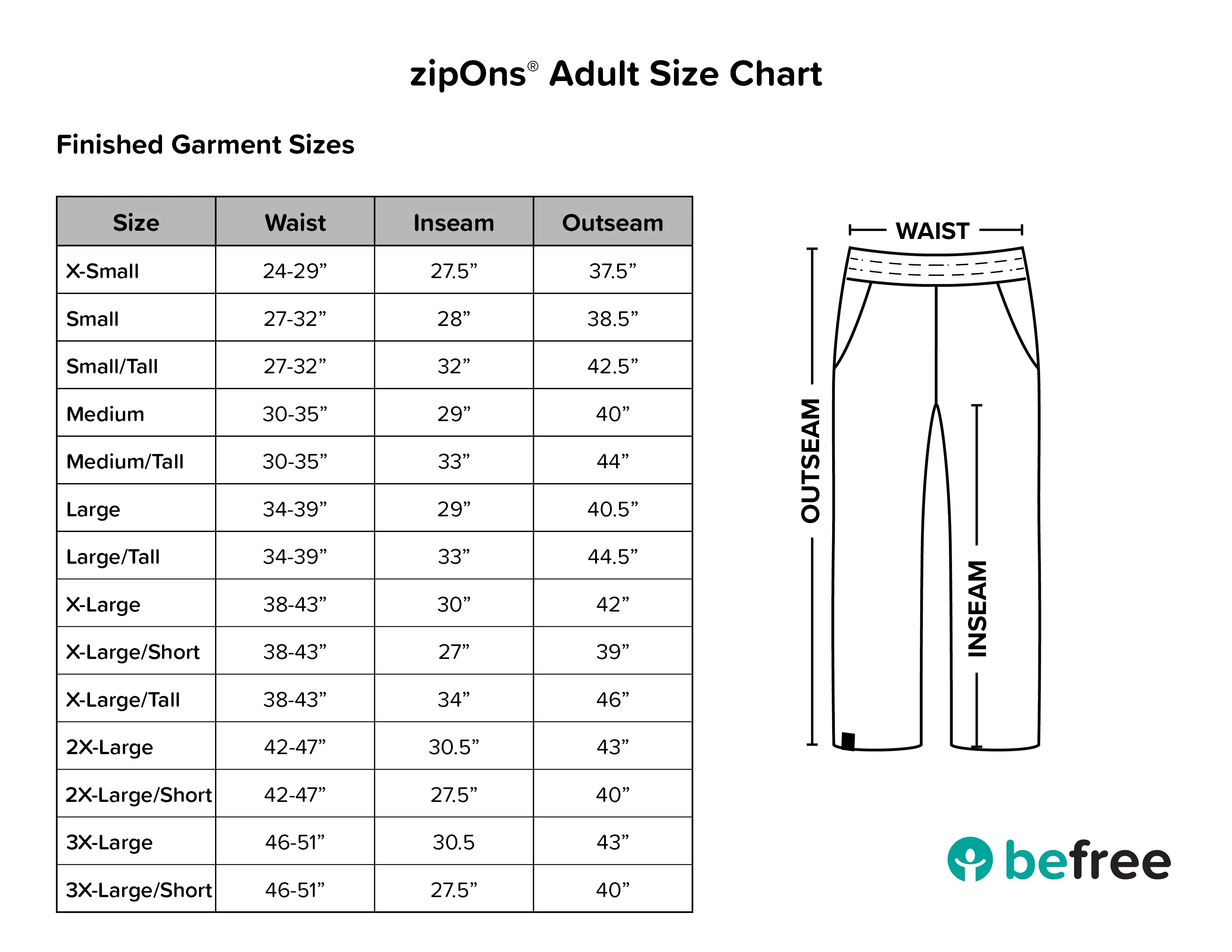 zipOns Adult Lightweight Adaptive Pants